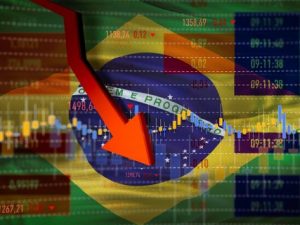 Bolsa de valores em queda livre no Brasil