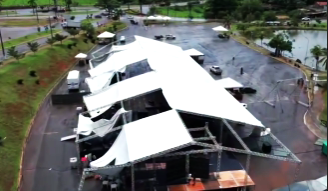 Chuvas fortes destroem estrutura do Réveillon em Goianira